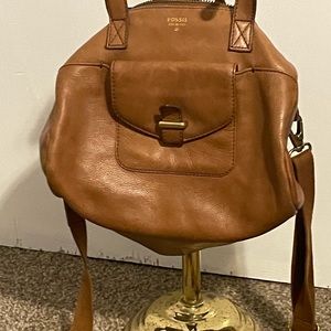Authentic Fossil Leather Boston Bag